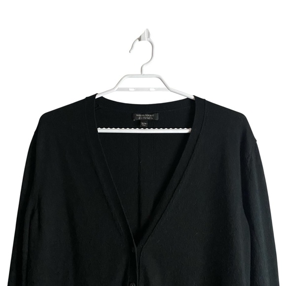 Banana Republic Women's Black 100% Merino Extra Fine Wool Cardigan - Picture 2 of 7